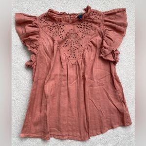 Women’s ruffle short sleeve blouse